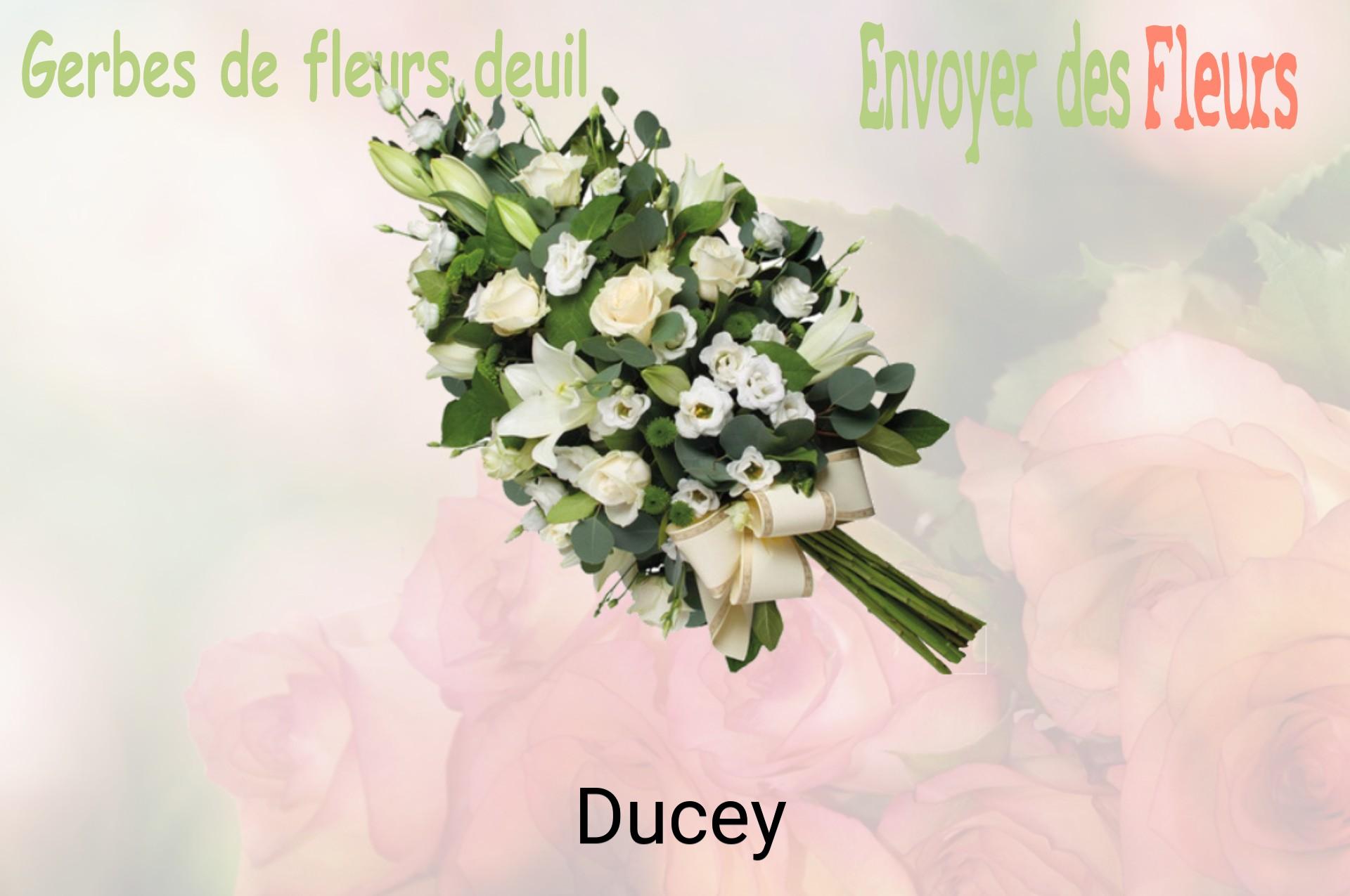 Gerbe de fleurs de deuil livrée à Ducey
